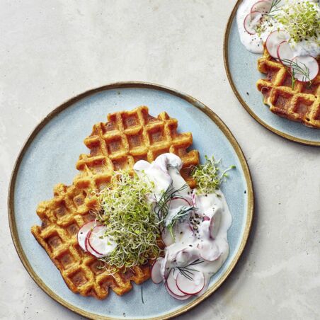 Herzhafte Süßkartoffelwaffeln Herzhafte Süßkartoffelwaffeln