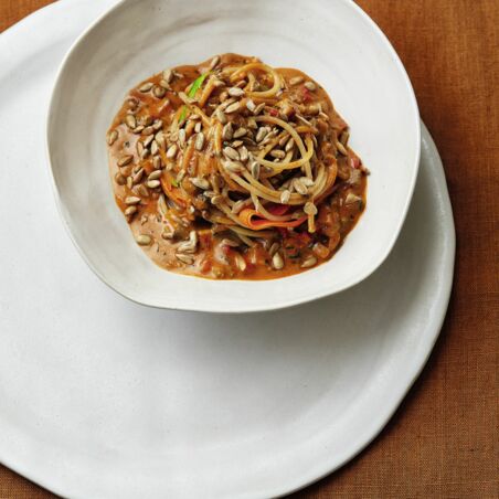 Gemüsepasta mit Shiitakesauce Gemüsepasta mit Shiitakesauce