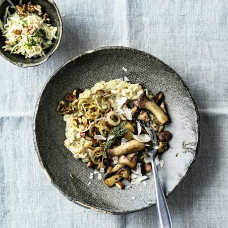 Topinamburstampf mit Thymian-Pilzen Topinamburstampf mit Thymian-Pilzen