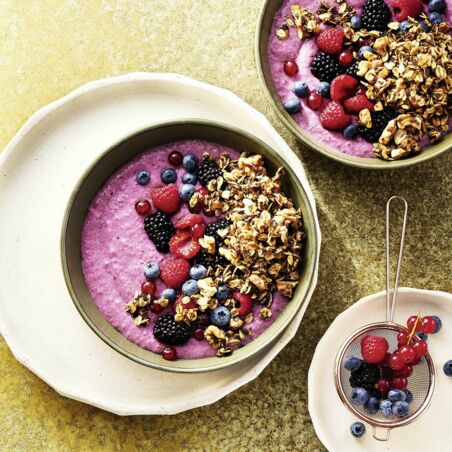 Pink Overnight-Oats-Bowl mit Schwedenmilch Pink Overnight-Oats-Bowl mit Schwedenmilch