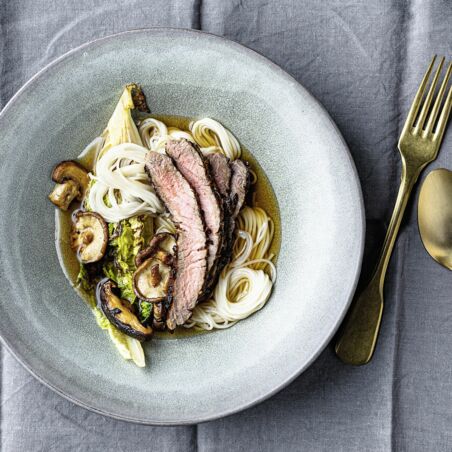 Beef-Tataki-Bowl
mit Pilzen Beef-Tataki-Bowl
mit Pilzen