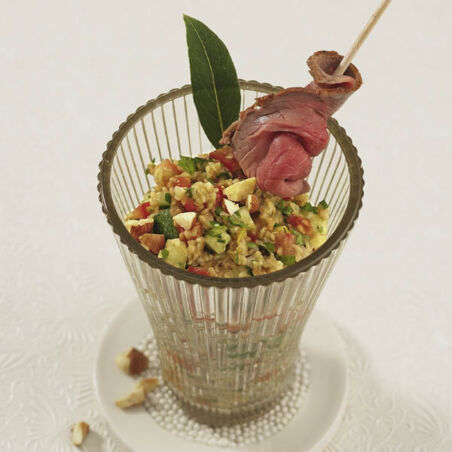 Grünkern-Taboulé mit Roastbeef Grünkern-Taboulé mit Roastbeef