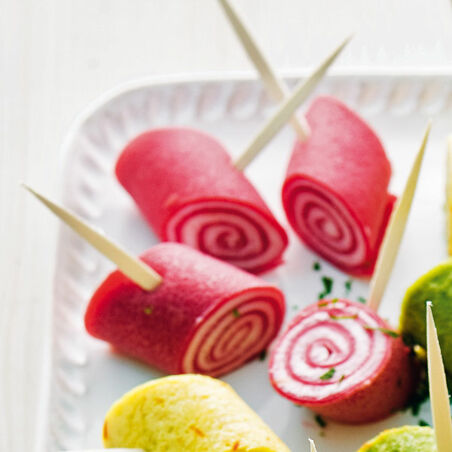 Rote Bete-Crêpe-Röllchen Rote Bete-Crêpe-Röllchen