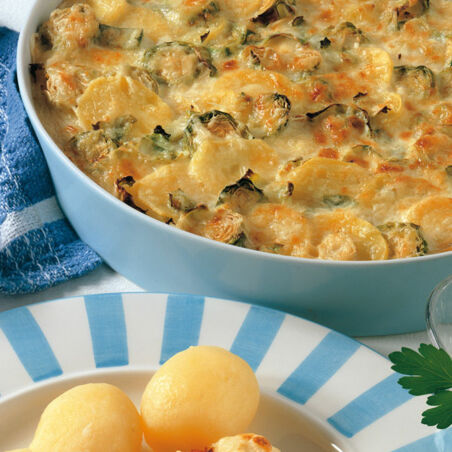 Kartoffel-Rosenkohl-Gratin Kartoffel-Rosenkohl-Gratin