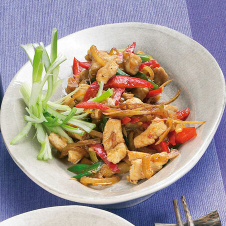 Pute mit Ingwerstreifen Pute mit Ingwerstreifen