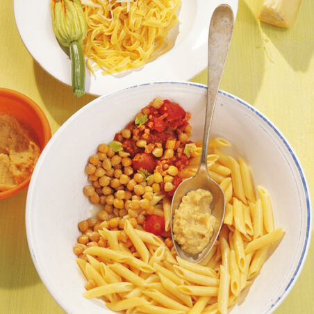 Nudeln mit Kichererbsen Nudeln mit Kichererbsen