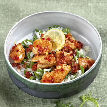 Zitronenhuhn mit Rucolareis Zitronenhuhn mit Rucolareis