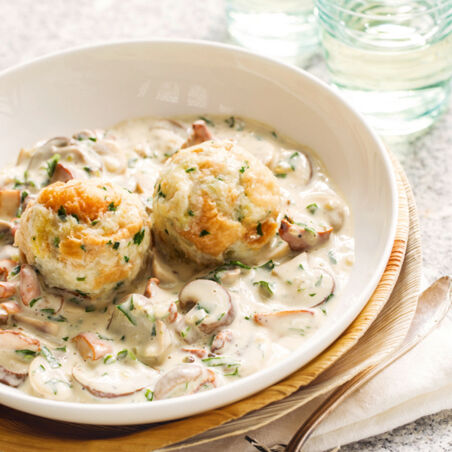 Semmelknödel mit Pilzrahm Semmelknödel mit Pilzrahm