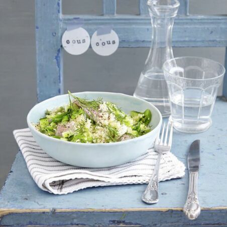 Couscoussalat mit Räucherforelle Couscoussalat mit Räucherforelle