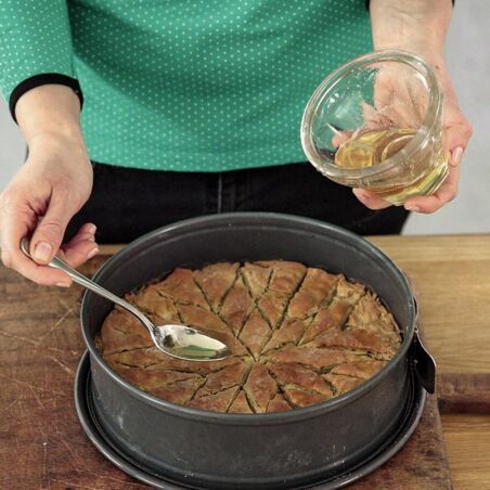 Dinkel-Baklava mit Mandeln und Pistazien Dinkel-Baklava mit Mandeln und Pistazien