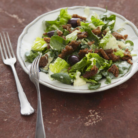 Caesars Salad mit Brunnenkresse Caesars Salad mit Brunnenkresse