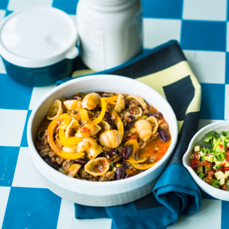 Texmex-Pasta mit Avocado-Salsa Texmex-Pasta mit Avocado-Salsa