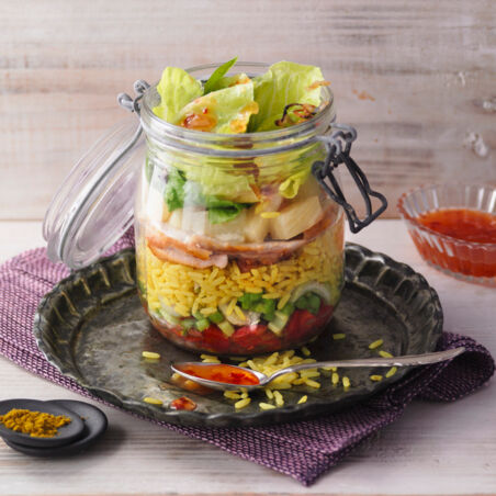 Curryreissalat mit Hähnchen Curryreissalat mit Hähnchen