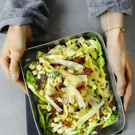 Lauwarmer Nudelsalat à la Caesar Lauwarmer Nudelsalat à la Caesar