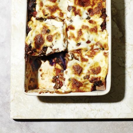 Pilz-Lasagne mit Rotkohl Pilz-Lasagne mit Rotkohl