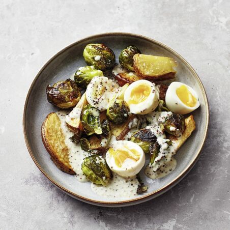 Eier in Senfsauce mit Rosenkohl Eier in Senfsauce mit Rosenkohl