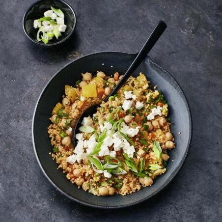 Warmer Couscoussalat mit Kichererbsen Warmer Couscoussalat mit Kichererbsen