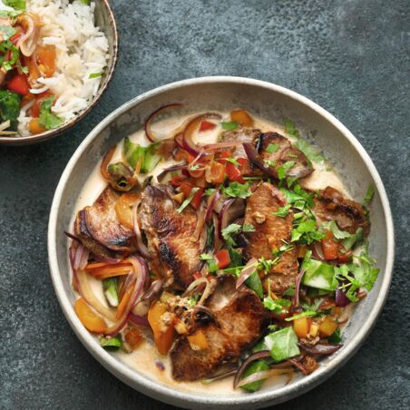 Wildschweincurry mit Gemüse