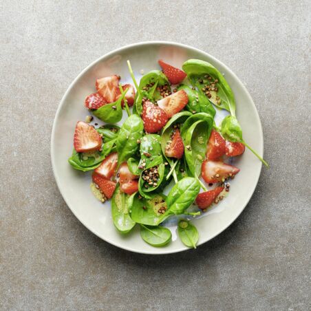 Beeren-Spinat-
Salat mit Knusper Beeren-Spinat-
Salat mit Knusper
