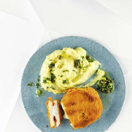 Sellerie-Cordon-bleus mit Kartoffelpüree
