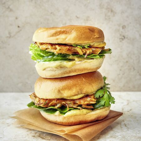 Zwiebelburger mit Mango Zwiebelburger mit Mango