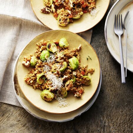 Hafer-Risotto mit Rosenkohl Hafer-Risotto mit Rosenkohl
