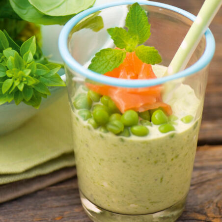 Erbsencreme mit Lachs Erbsencreme mit Lachs