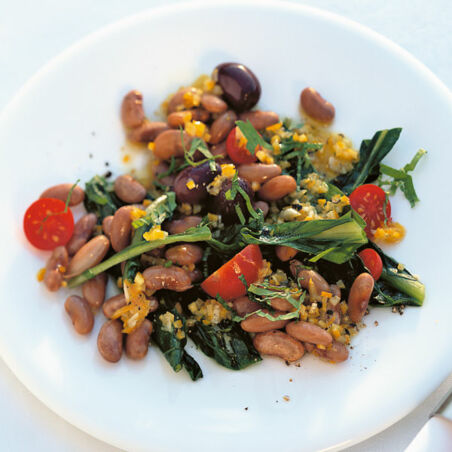 Löwenzahn mit Bohnen Löwenzahn mit Bohnen