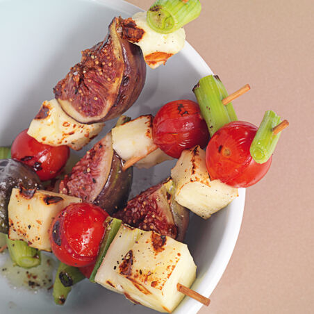 Halloumi-Gemüse-Spieße Halloumi-Gemüse-Spieße