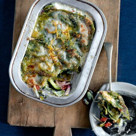 Grüne Lasagne mit Zucchini Grüne Lasagne mit Zucchini