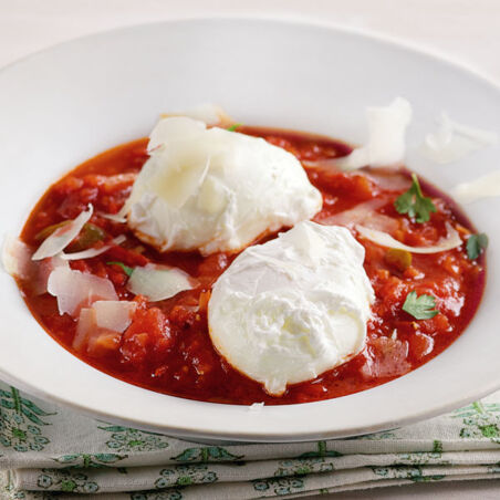 Pochierte Eier mit Teufelssauce Pochierte Eier mit Teufelssauce