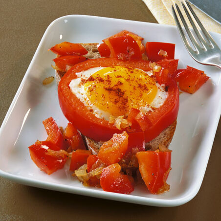 Spiegelei im Paprikanest Spiegelei im Paprikanest