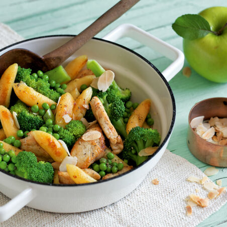 Grüne Schupfnudel-Hähnchen-Pfanne Grüne Schupfnudel-Hähnchen-Pfanne