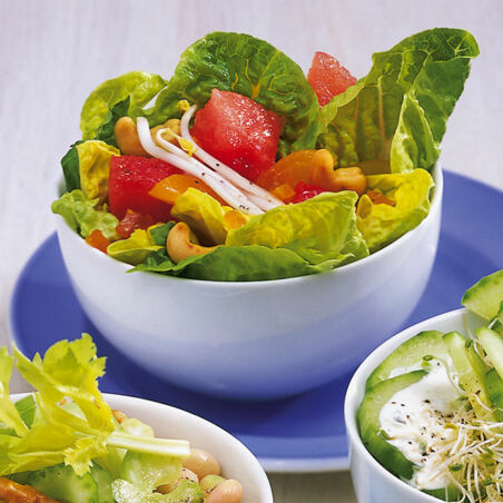 Römersalat mit Melone Römersalat mit Melone