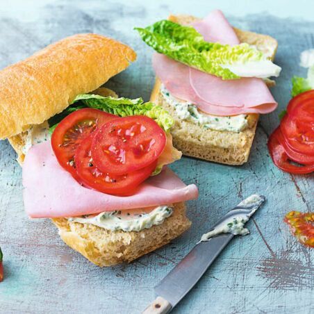Frischkäse-Schinken-Sandwich