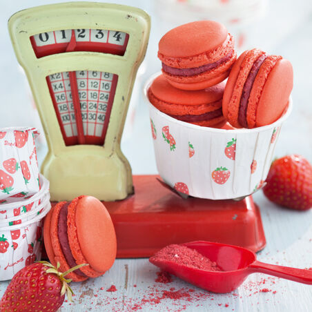 Erdbeer-Macarons
