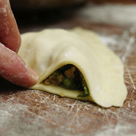 Samosa mit Minzchutney Samosa mit Minzchutney