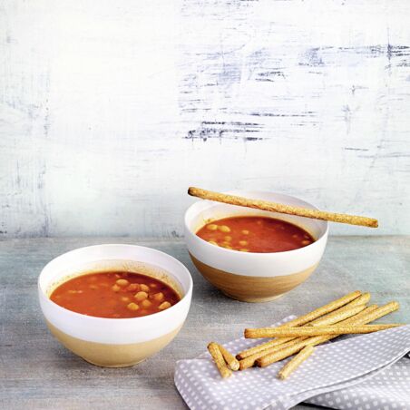 Schnelle Tomaten-Kichererbsen-Suppe