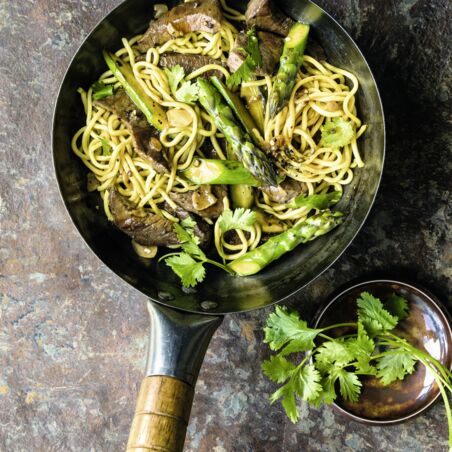Rindfleisch-Spargel-Wok mit Koriander Rindfleisch-Spargel-Wok mit Koriander