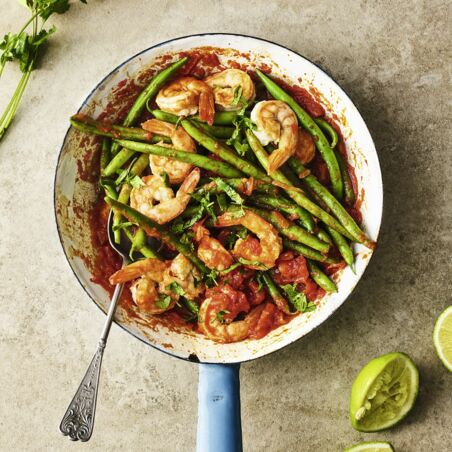 Garnelen und Bohnen in Chraime-Sauce Garnelen und Bohnen in Chraime-Sauce