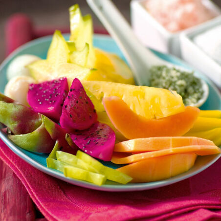 Exotische Früchte mit Würzzucker Exotische Früchte mit Würzzucker