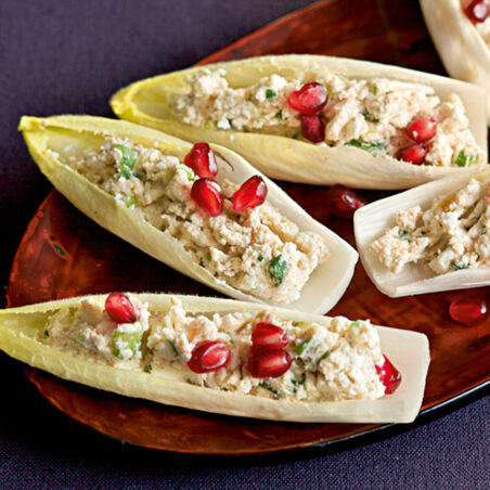 Chicoréeblätter mit Ingwer-Käsecreme Chicoréeblätter mit Ingwer-Käsecreme