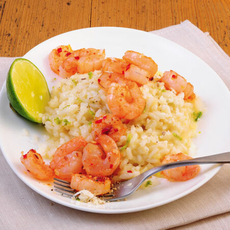 Limetten-Risotto mit Chili-Garnelen Limetten-Risotto mit Chili-Garnelen