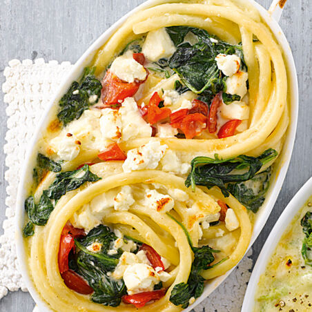 Nudel-Spinat-Gratin Nudel-Spinat-Gratin