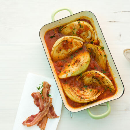 Geschmorte Kohlspalten Geschmorte Kohlspalten