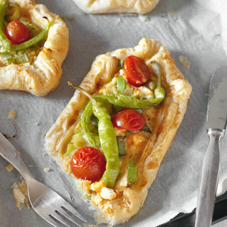 Blätterteig-Pide mit Lauch Blätterteig-Pide mit Lauch