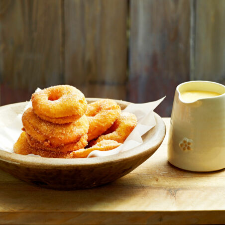 Apfekiacherl mit Vanillesoß Apfekiacherl mit Vanillesoß