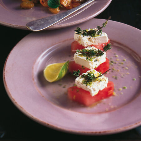 Feta-Melonen-Häppchen Feta-Melonen-Häppchen