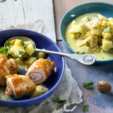 Putenröllchen mit Rahmsellerie
