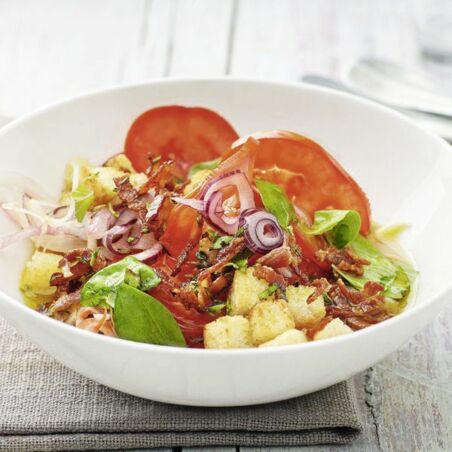Tomatensalat mit Speckdressing Tomatensalat mit Speckdressing